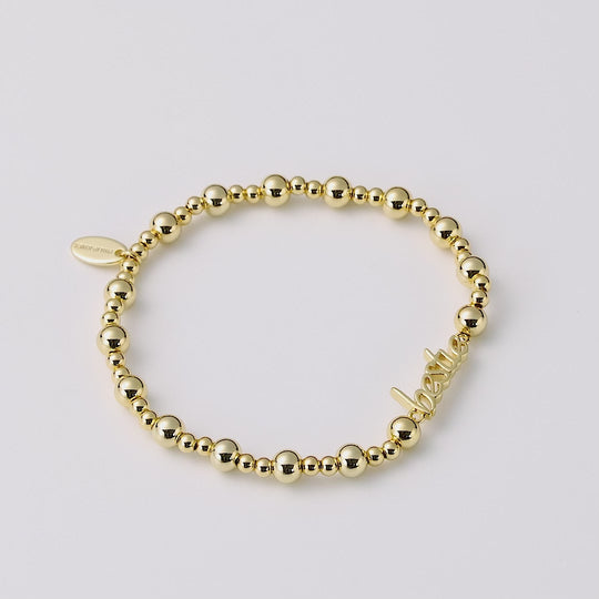 18k Gold Plated Bestie Beaded Stretch Bracelet