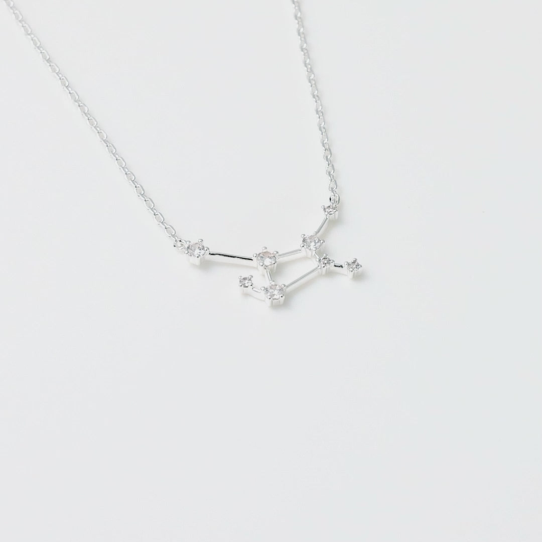 Virgo Star Sign Zodiac Constellation Necklace with Zircondia® Crystals