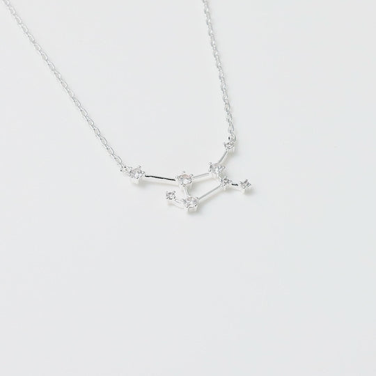 Virgo Star Sign Zodiac Constellation Necklace with Zircondia® Crystals