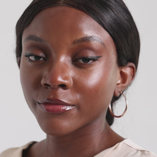 Rose Gold Plated 40mm Hoop Earrings Video