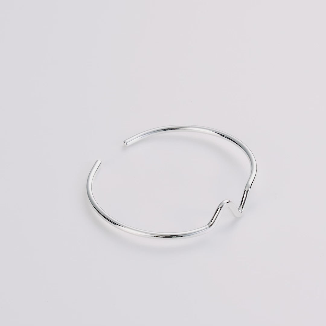 Silver Plated Wave Cuff Bangle