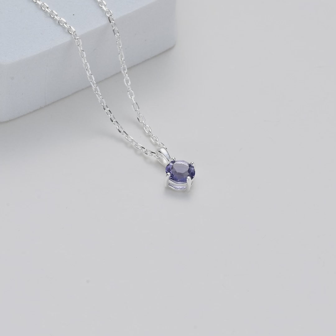 Sterling Silver Light Purple Necklace Created with Zircondia® Crystals Video