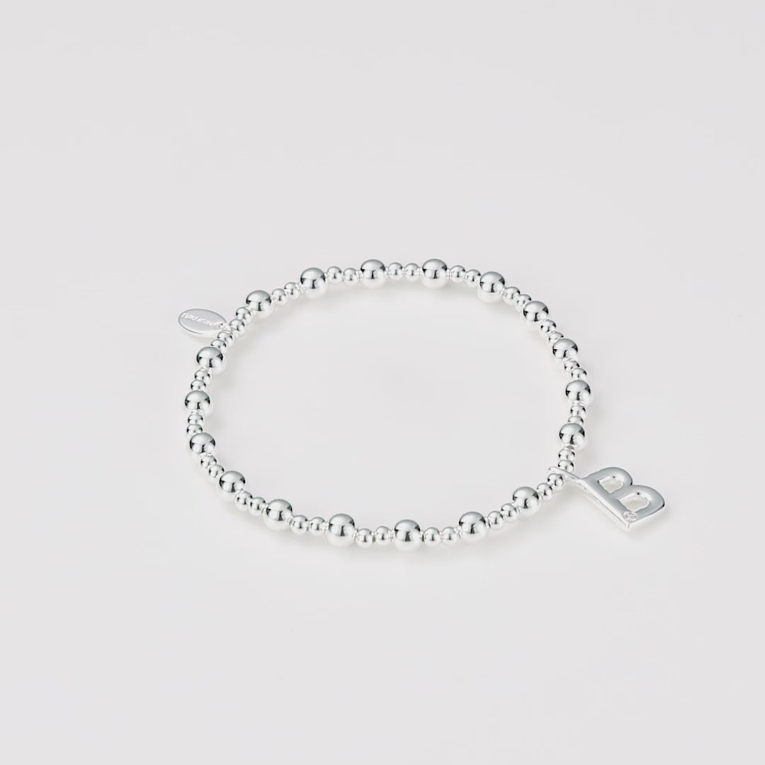 Letter B Initial Stretch Bracelet Created with Zircondia® Crystals