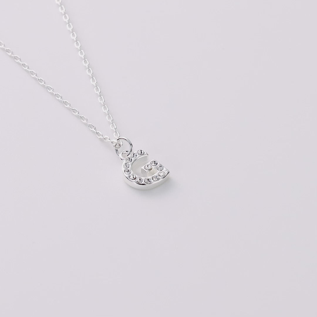 Pave Initial Necklace Letter G Created with Zircondia® Crystals