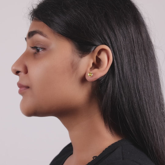 Yellow Stud Earrings Created with Zircondia® Crystals