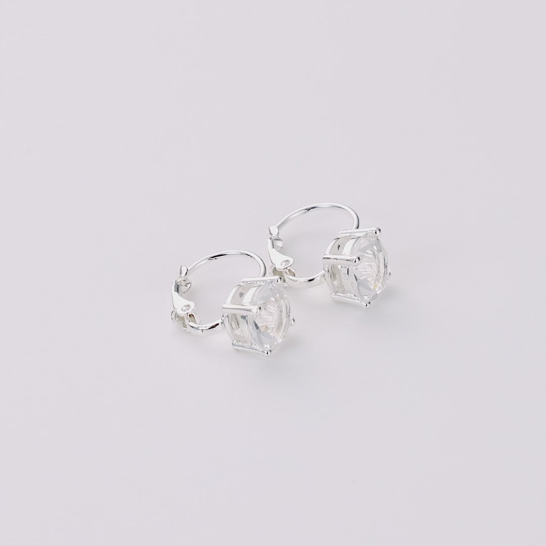 Rhodium Plated Callisto Earrings Created with Zircondia® Crystals