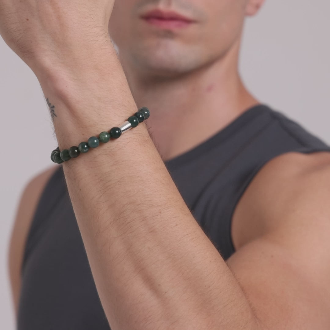 Men's Aquatic Agate Stretch Bracelet Video