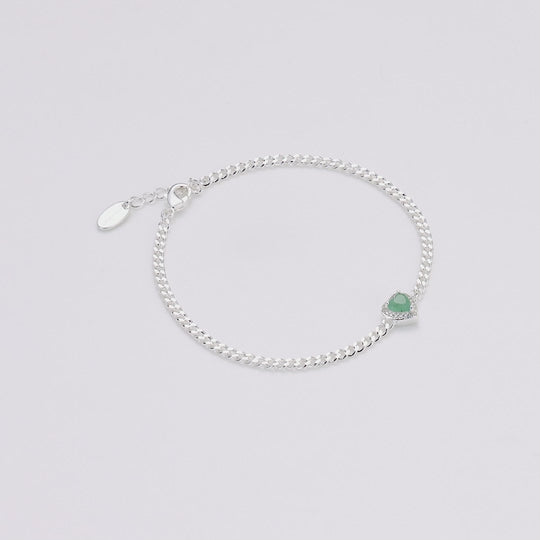 Green Aventurine Heart Gemstone Bracelet Created with Zircondia® Crystals