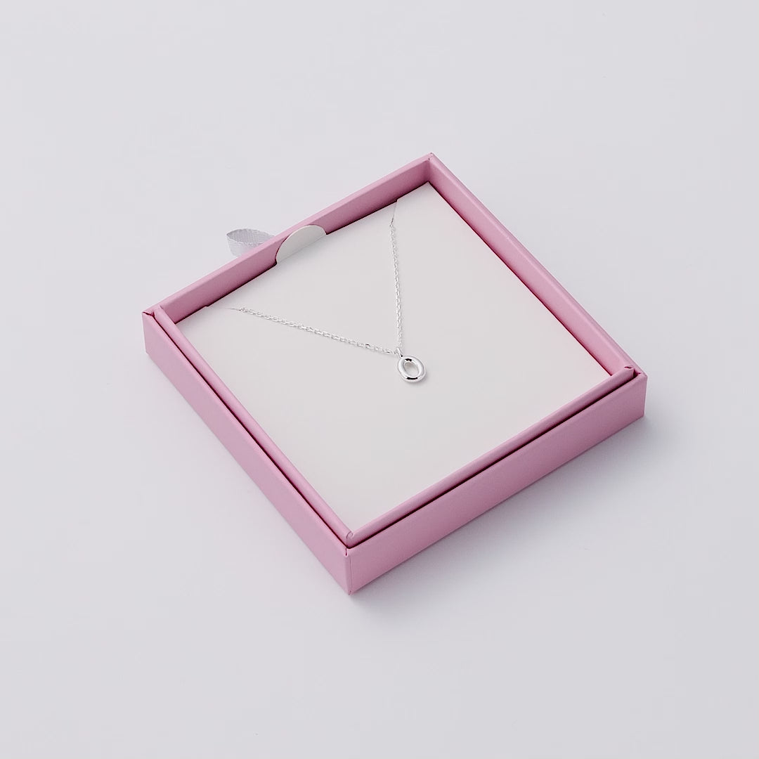Kid's Sterling Silver Letter O Initial Necklace