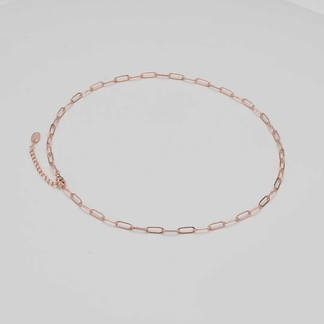 Rose Gold Plated Paperclip Necklace Video