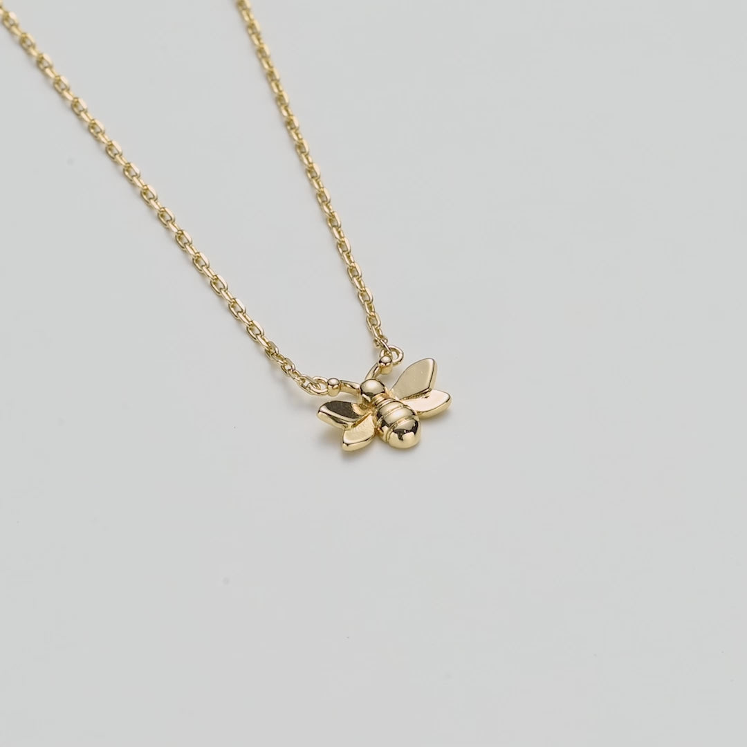 Gold Plated Bumble Bee Necklace Video