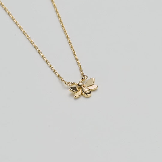 Gold Plated Bumble Bee Necklace Video