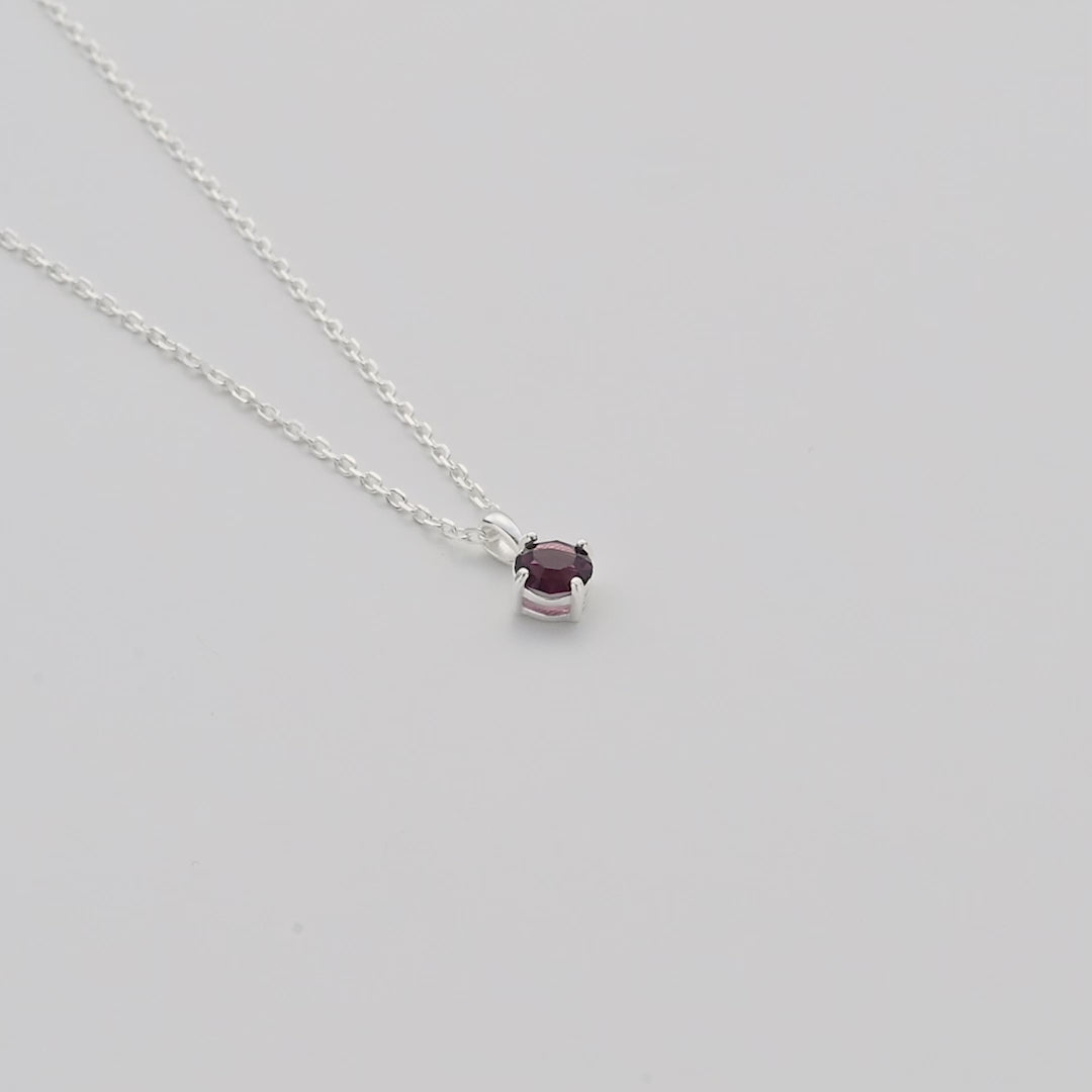 Sterling Silver June (Alexandrite) Birthstone Necklace Created with Zircondia® Crystals Video