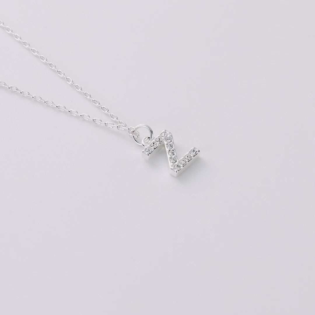 Pave Initial Necklace Letter Z Created with Zircondia® Crystals