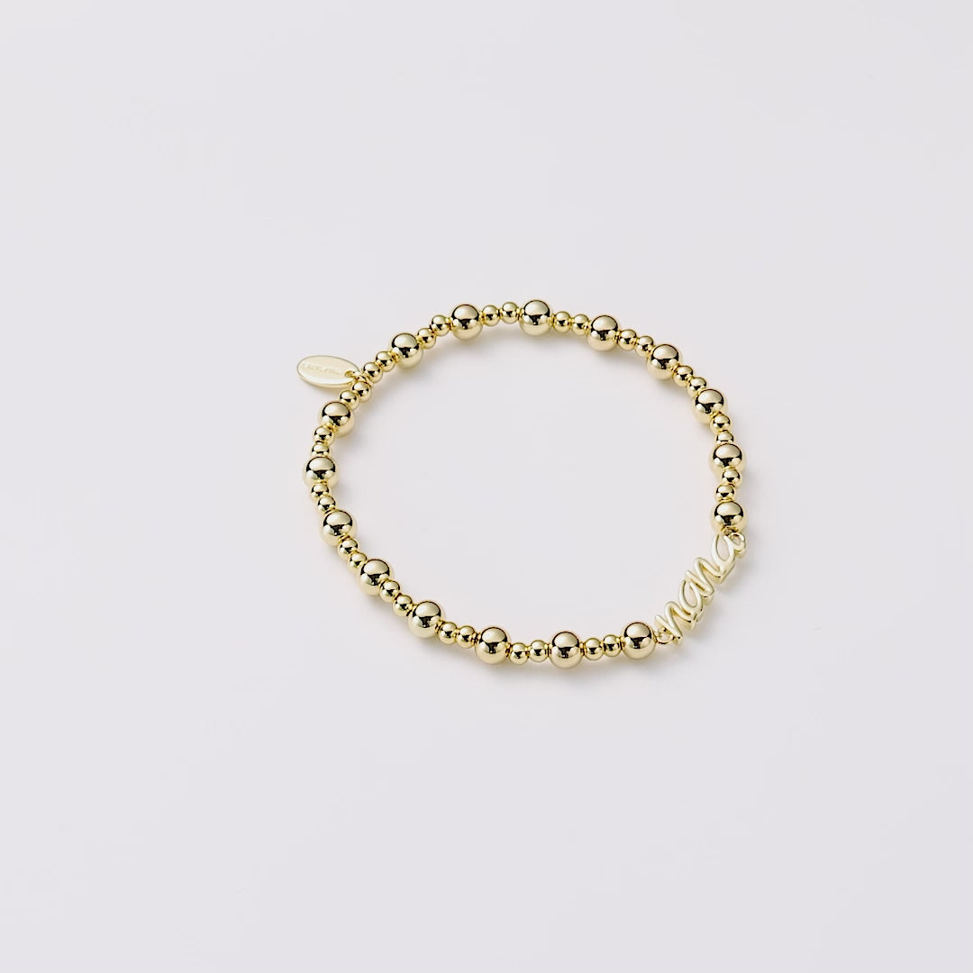 18k Gold Plated Nana Beaded Stretch Bracelet