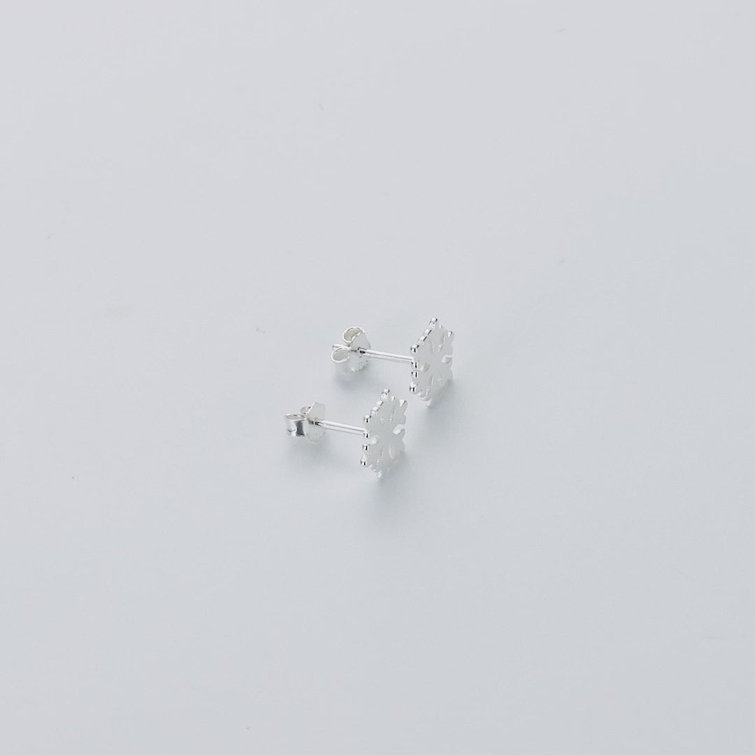 Sterling Silver Snowflake Earrings