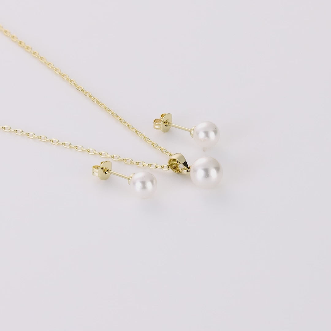 Gold Plated Shell Pearl Set