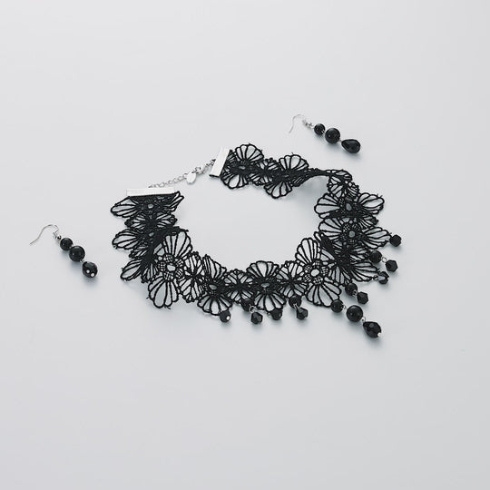 Black Crystal Choker Set