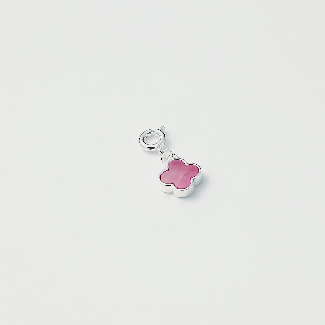 Clip On Gemstone Clover Charms
