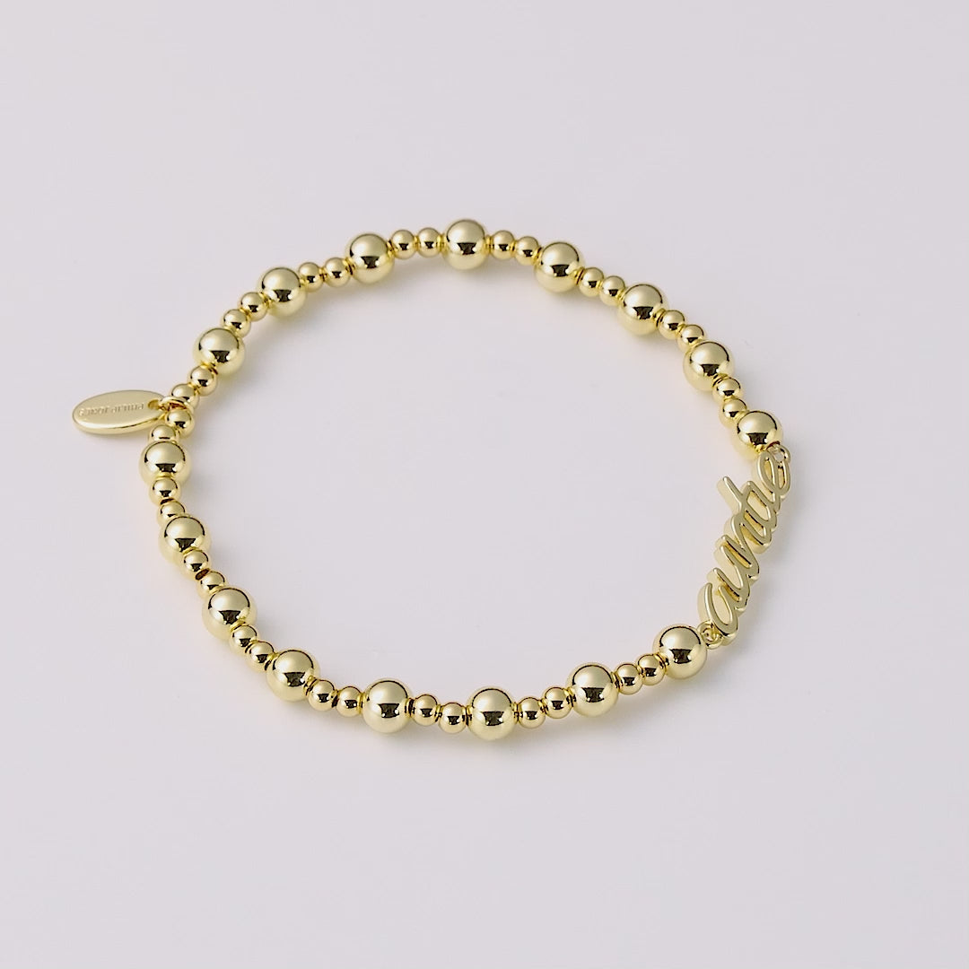 18k Gold Plated Auntie Beaded Stretch Bracelet