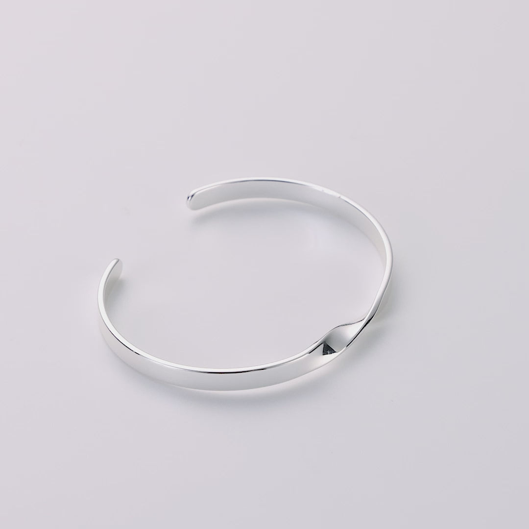 Silver Plated Twist Cuff Bangle