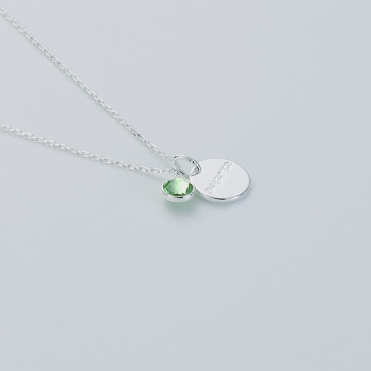 Birthstone Necklace with Daughter Charm Created with Zircondia® Crystals