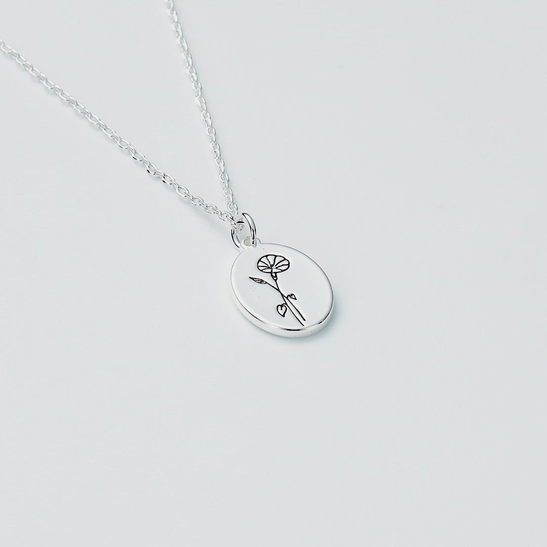 September Birth Flower Morning Glory Necklace