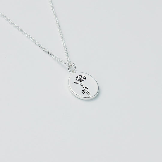 September Birth Flower Morning Glory Necklace