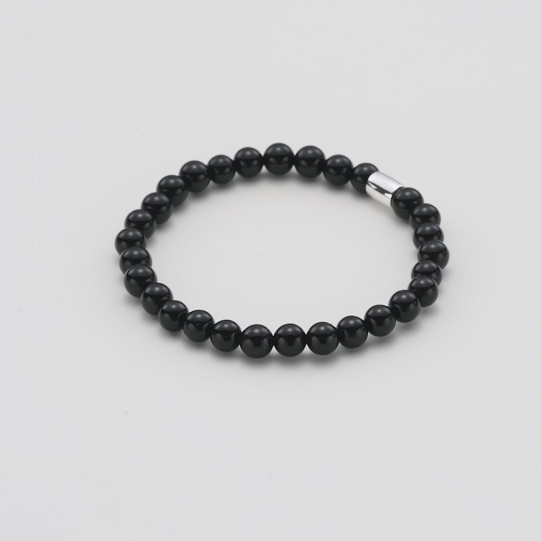 Black Onyx Gemstone Stretch Bracelet Video