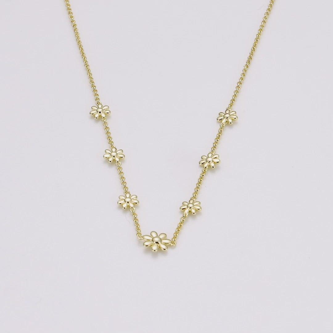 Gold Plated Multi Daisy Necklace