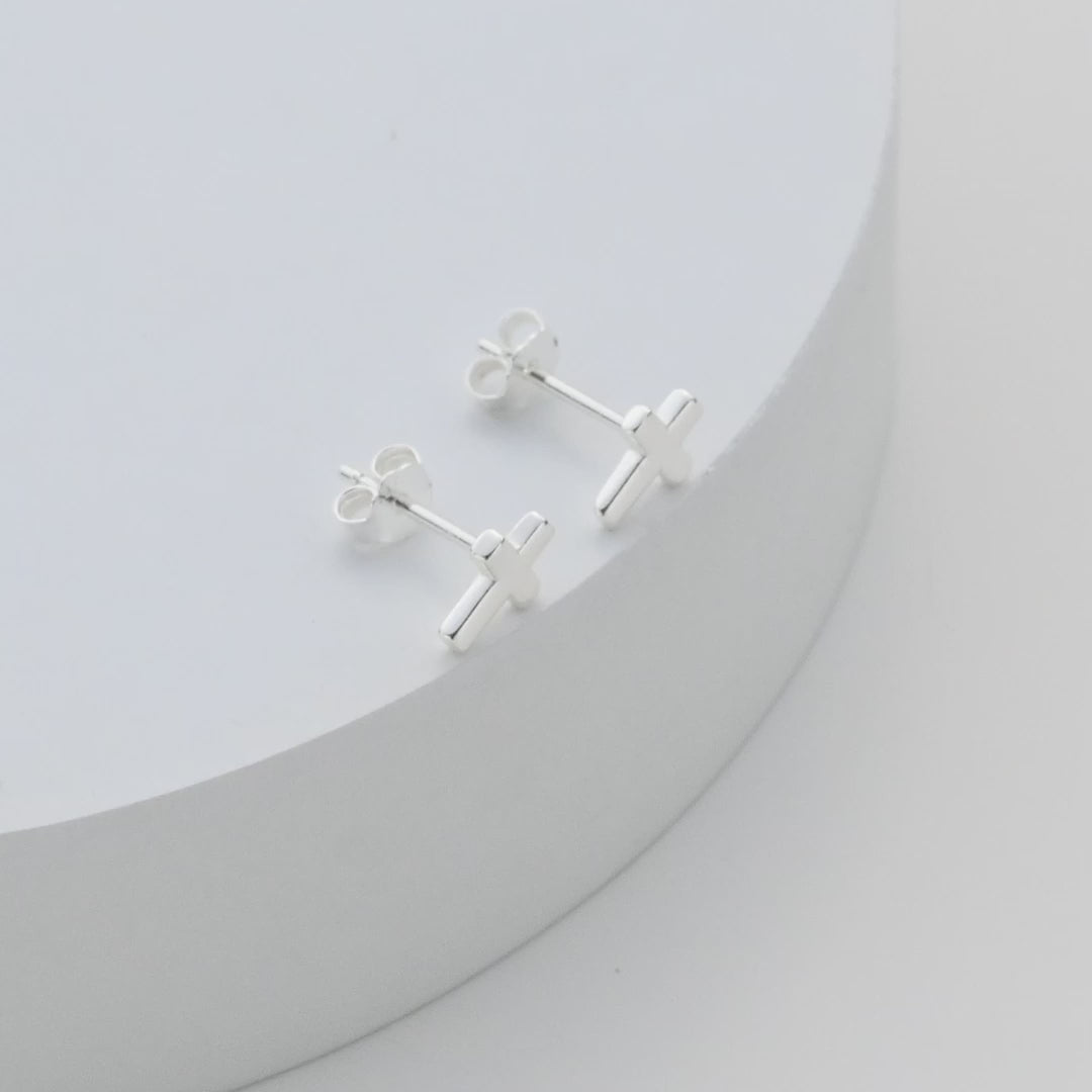Sterling Silver Cross Earrings Video