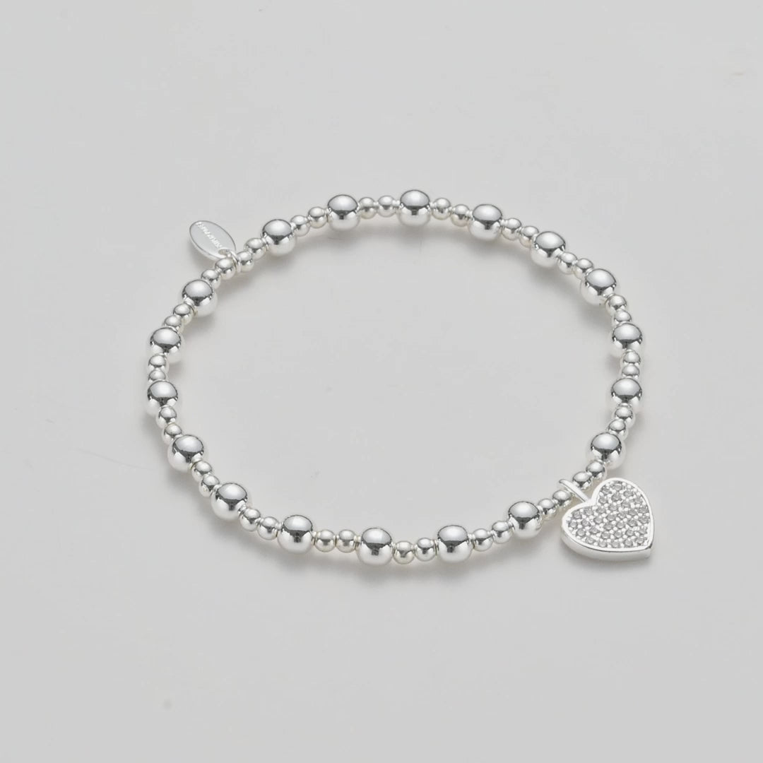 40th Birthday Heart Charm Stretch Bracelet with Quote Gift Box Video