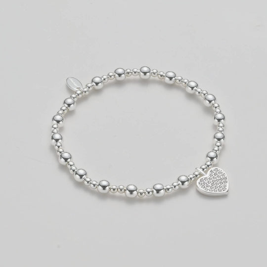 40th Birthday Heart Charm Stretch Bracelet with Quote Gift Box Video