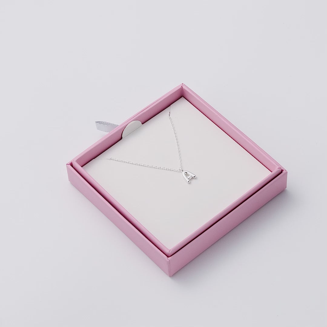 Kid's Sterling Silver Letter A Initial Necklace