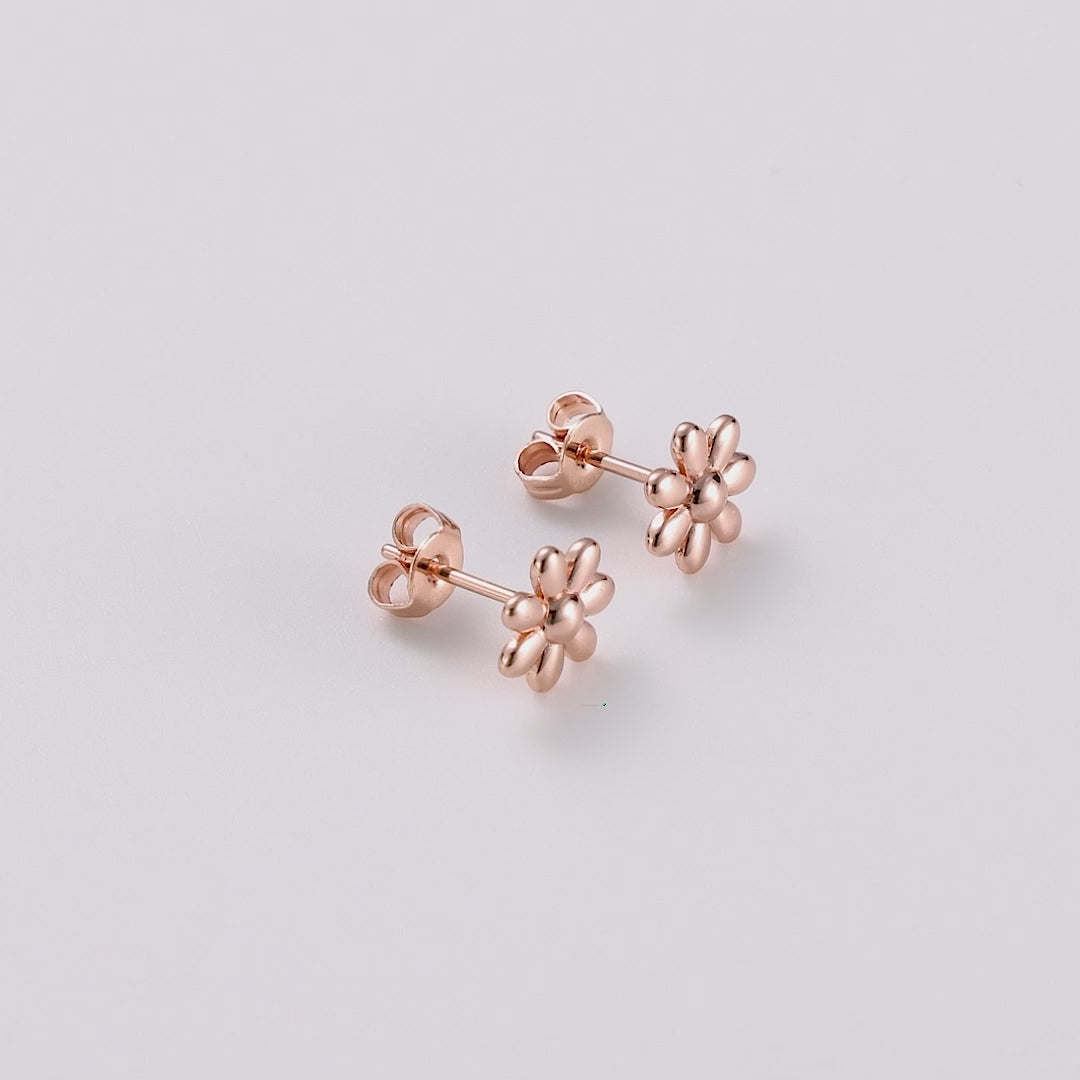 Rose Gold Plated Daisy Earrings