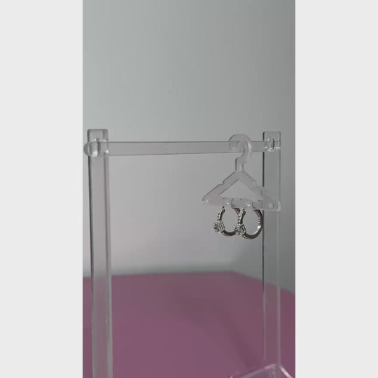 Sterling Silver Crystal Hoop Earrings Created with Zircondia® Crystals