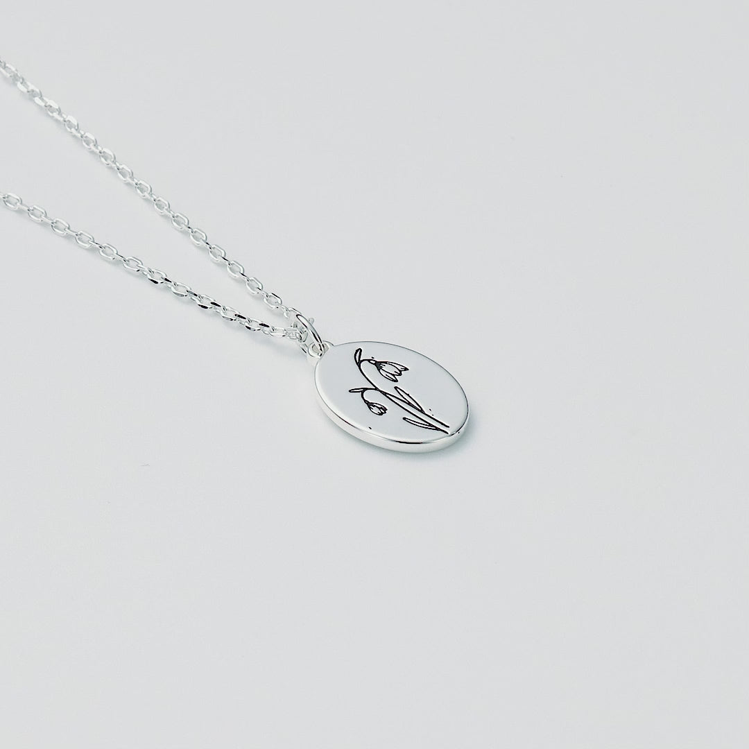 January Birth Flower Snowdrop Necklace