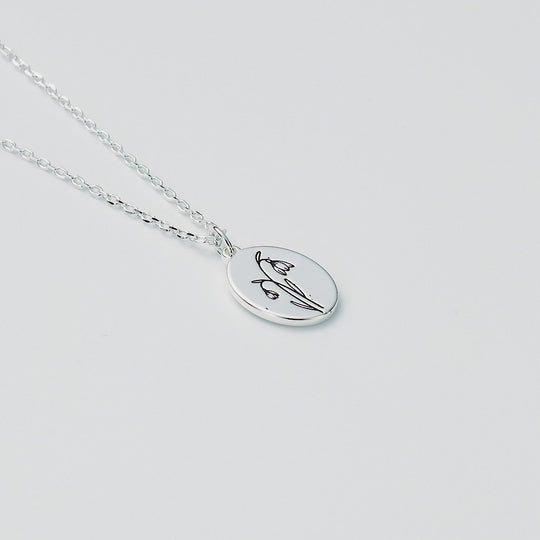 January Birth Flower Snowdrop Necklace