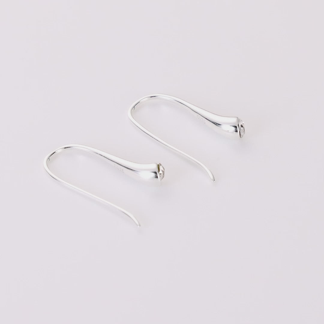 Sterling Silver Teardrop Earrings Created with Zircondia® Crystals