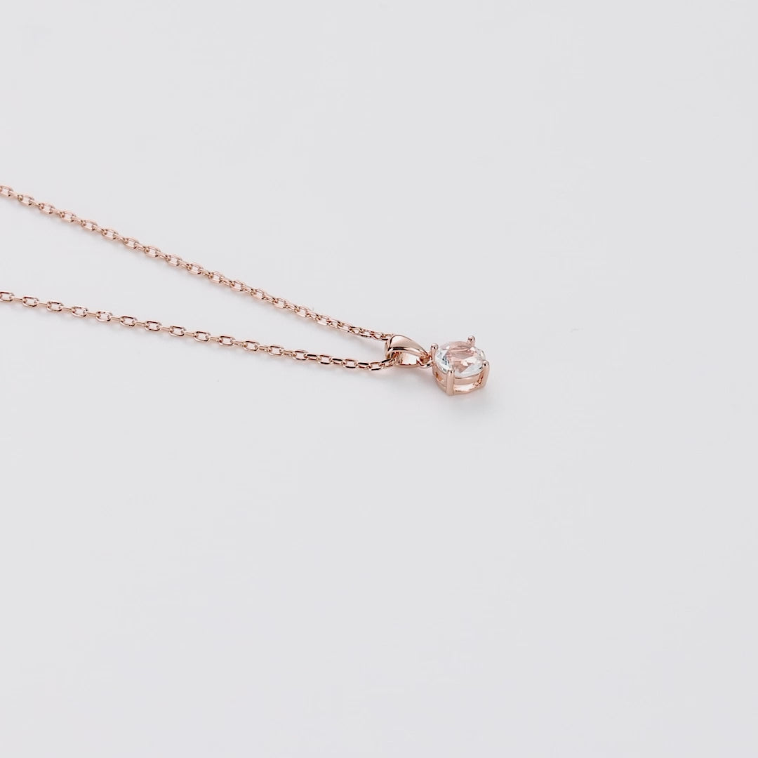 Rose Gold Plated Solitaire Necklace Created with Zircondia® Crystals