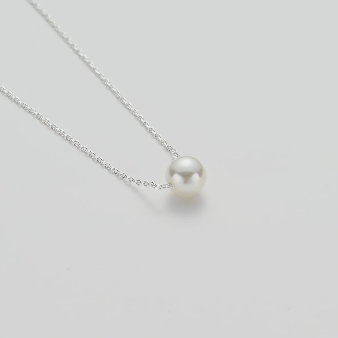 Silver Plated Single Pearl Necklace Video