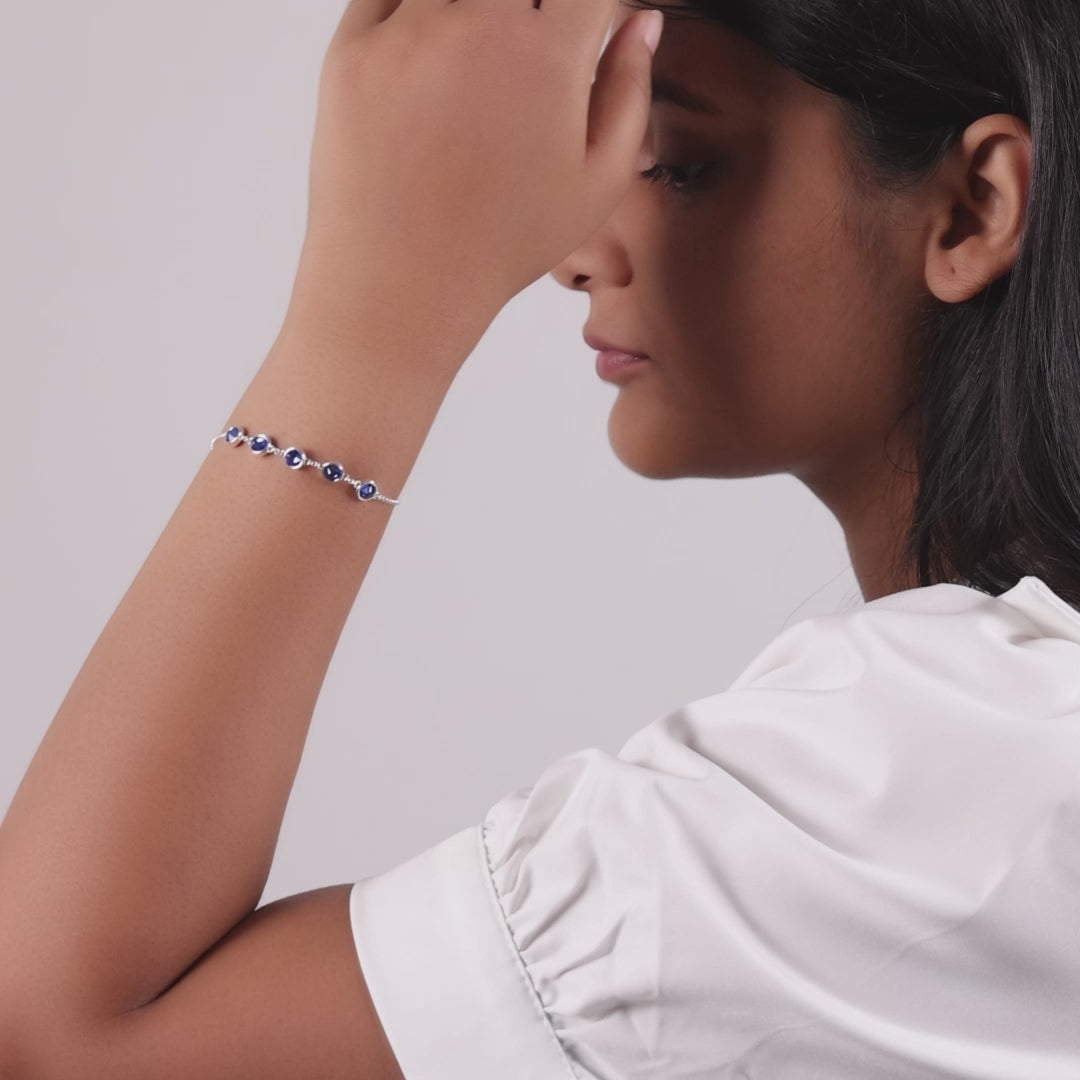 September Birthstone Bracelet Created with Sapphire Zircondia® Crystals