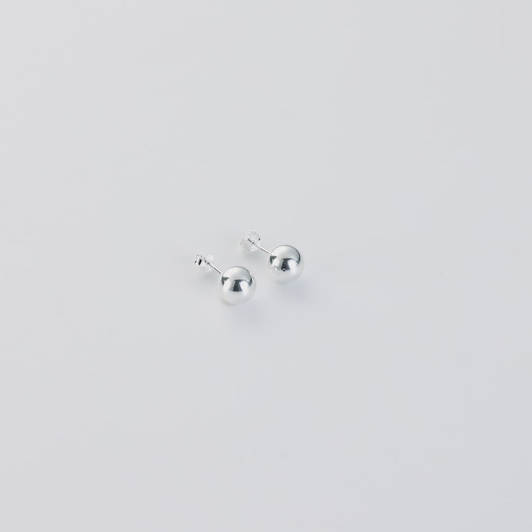 Sterling Silver Sphere Earrings