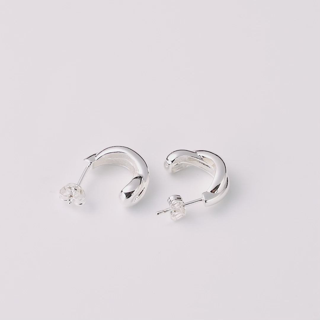 Silver Plated Kiss Hoop Earrings