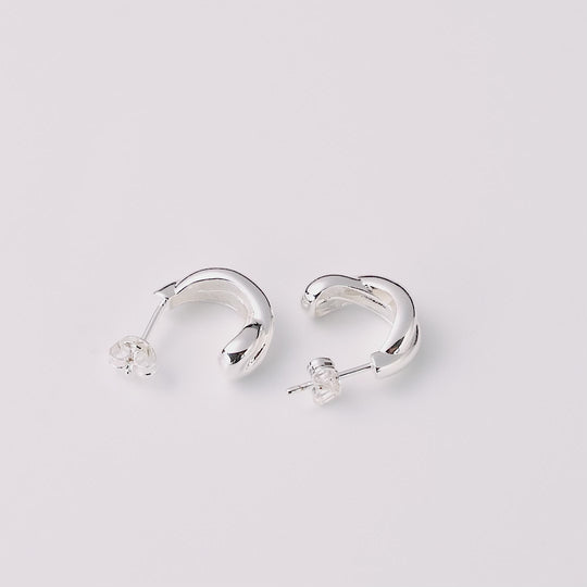Silver Plated Kiss Hoop Earrings