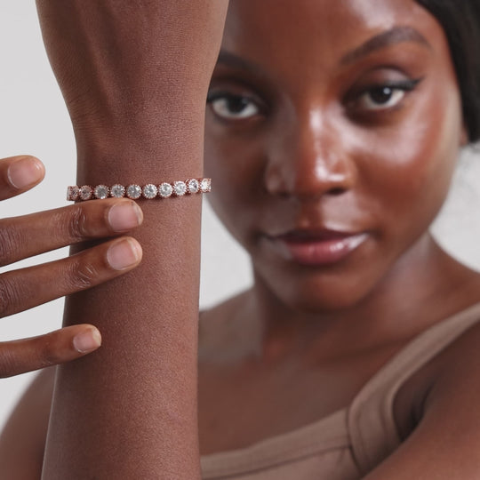Rose Gold Plated Friendship Bracelet with Zircondia® Crystals Video