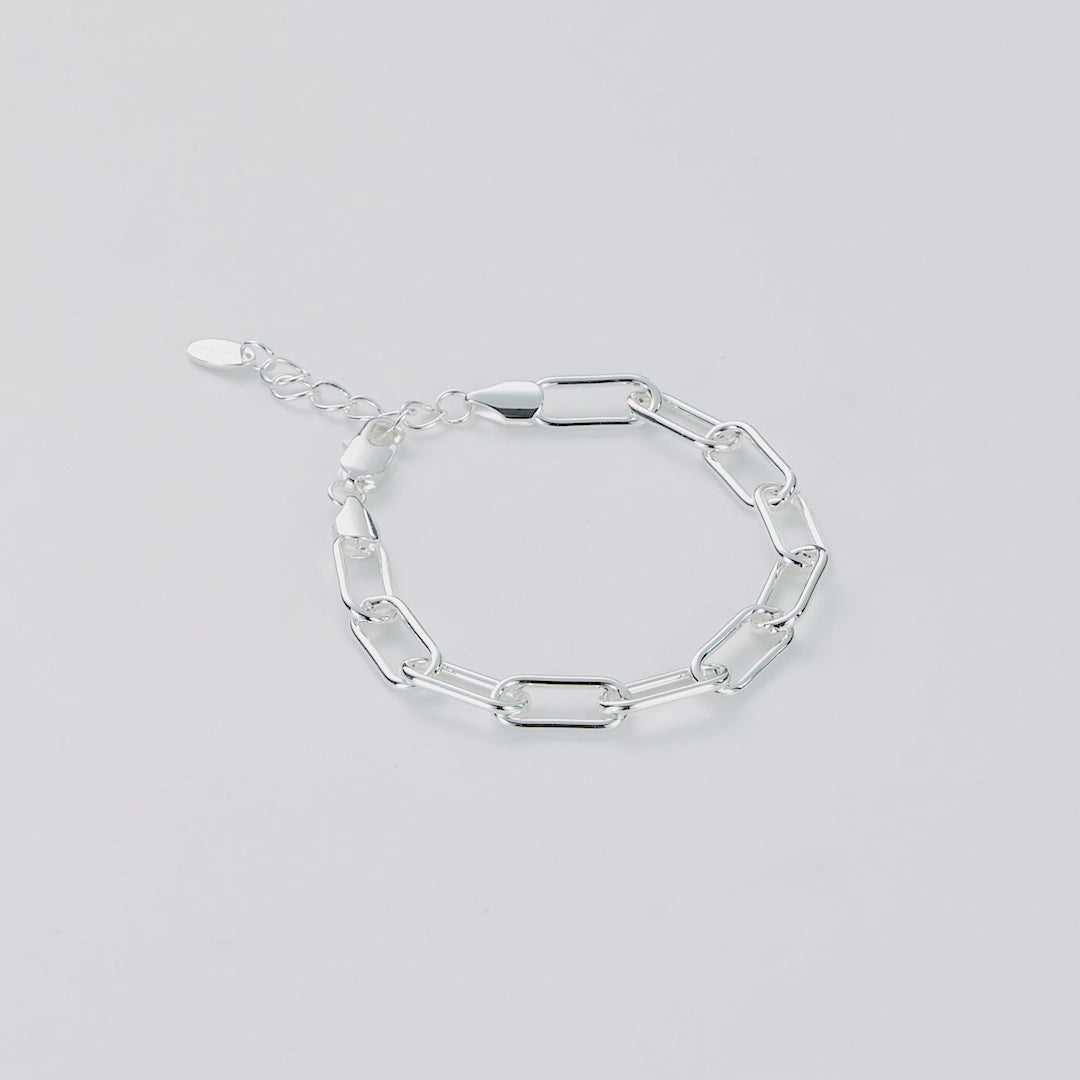 Silver Plated Paperclip Bracelet
