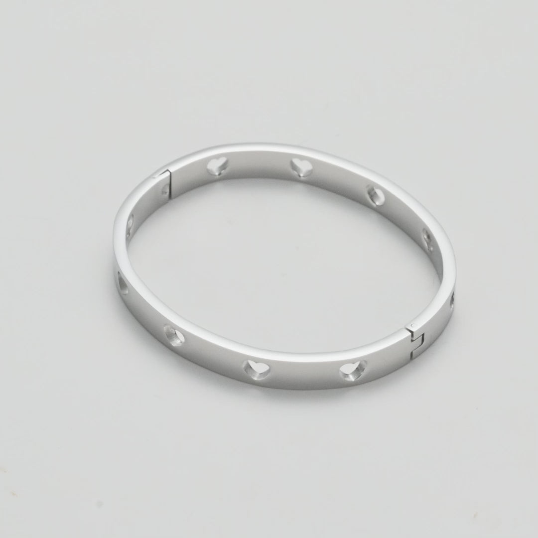 Stainless Steel Heart Bangle Video