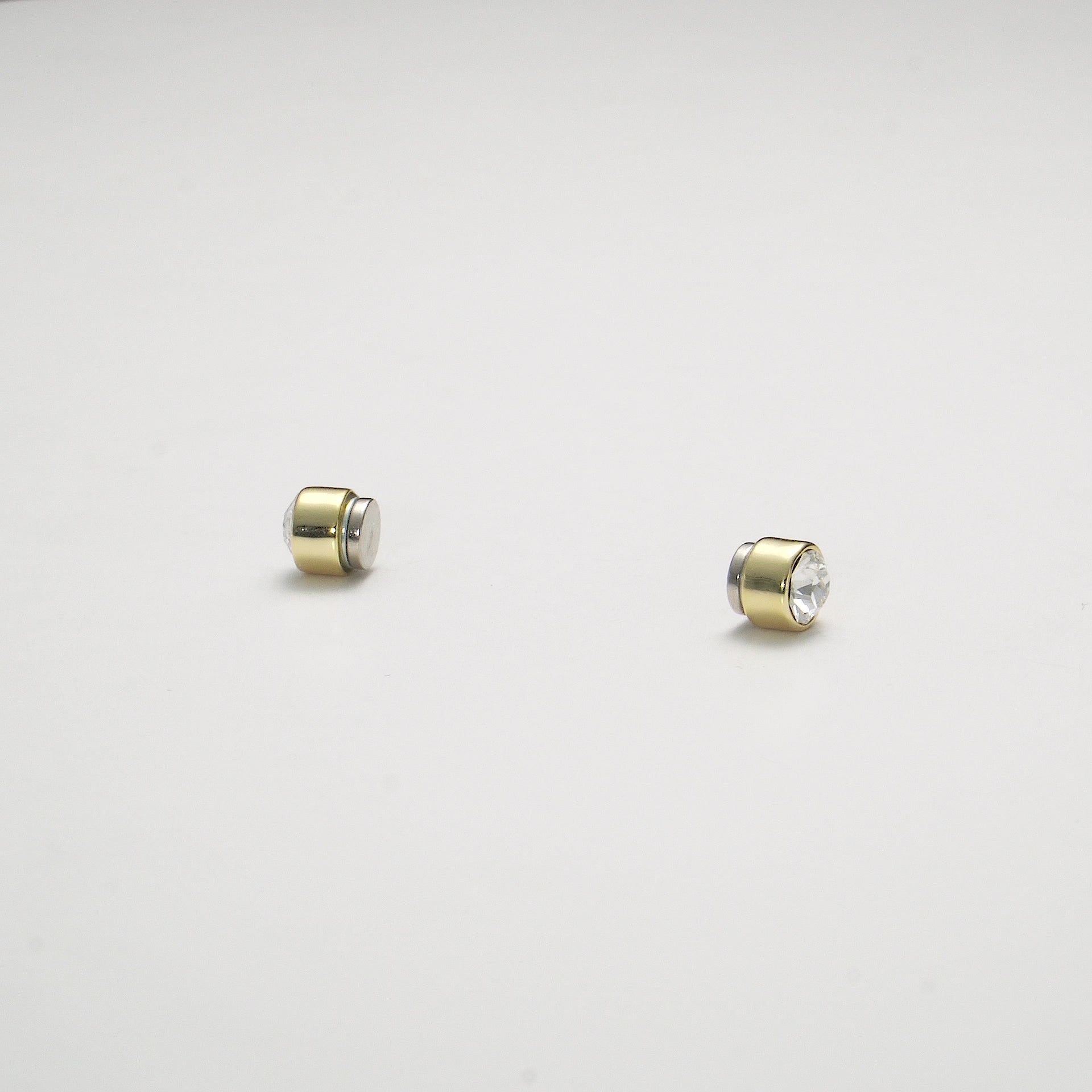 Men's Gold Plated 6mm Magnetic Clip On Earrings Created with Zircondia® Crystals