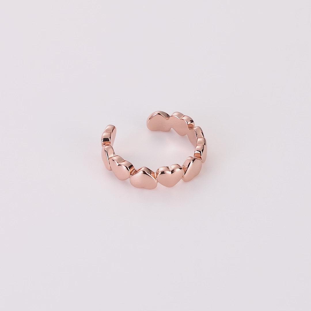 Rose Gold Plated Adjustable Heart Band Ring